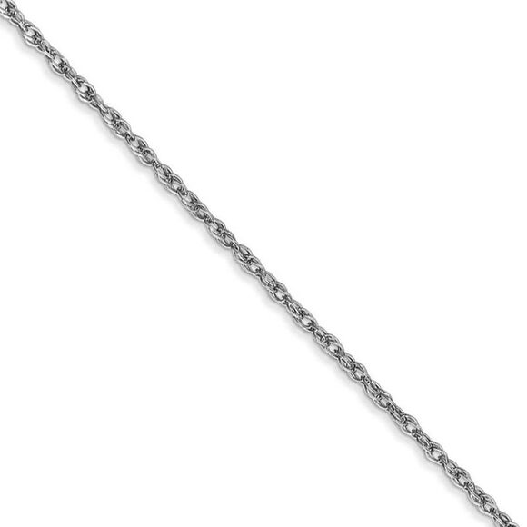 1.5mm 14k White Gold Loose Rope Chain Necklace 16 Inch
